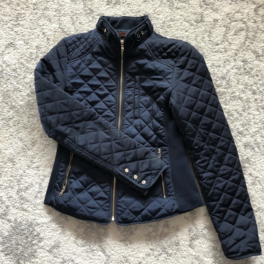 Zara Women’s Navy Quilted Jacket, Size Small